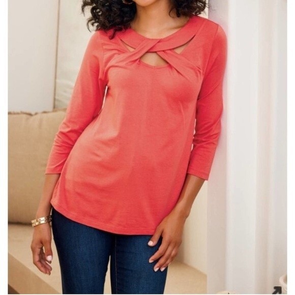 Soft Surroundings Cerulean Keyhole Top S‎ - Picture 1 of 5